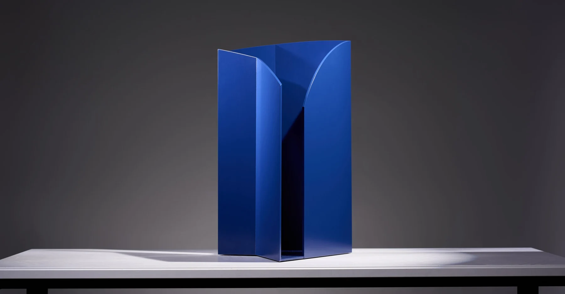 Blue steel sculpture by Rusen Doykov